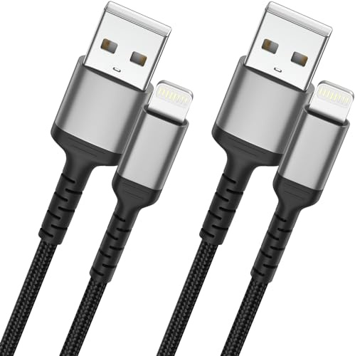 ULIFTUS iPhone Charger Cable[2M, 2Pack], Long Mfi Certified Lightning Cable Fast Charging USB A to Lightning Lead Cord Compatible with Apple iPhone14 13 12 11 Pro Max Xs Xr X 8 7 6 Plus SE (Black) | MFi Certified, 480Mbps Data Transfer, USB A to Lightning Lead for iPhone 14 13 12 11 Pro Max XR XS X 8 Plus SE