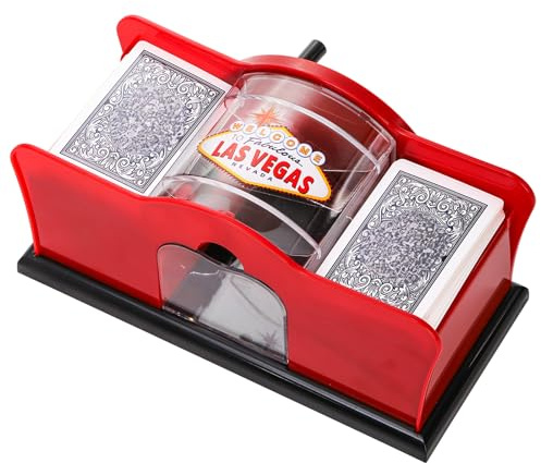 Frcctre Manual Card Shuffler 2 Deck with Hand Crank, Manual Poker Card Shuffler Cards Mixer Machine for Standard Size Playing Cards