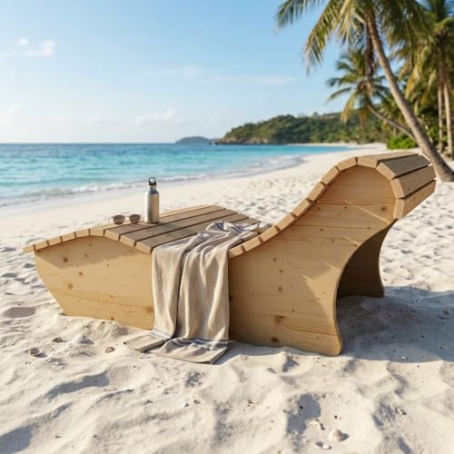 TUGA - Holztech Relaxliege Heiner Gartenliege 120cm Fichte