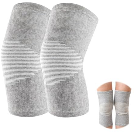 2 Stück Bambus Kniebandage Damen Arthrose,Bandagen Knie,Einstellbare Knee Support Bandage Kniebandage Damen Männer Knie Kompression für Volleyball/Training/Kniebandage Arthrose/Kniebandage Sport(XL)