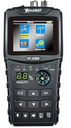 VF-6800P - Metro satellitare DVB-T2/DVB S2/DVB C Combo Sat Meter per ricevitore TV satellitare sintonizzatore DVD T2