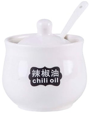Sucrier en céramique Blanche en Porcelaine, Pot à sel, Pot à épices à Motif dessiné à la Main, décoration de Cuisine, Bar à café - Blanc 4-200 ML