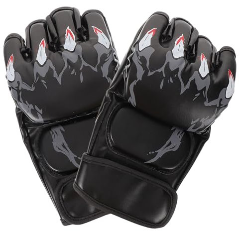 BESPORTBLE Halbfinger-sparringshandschuhe Aus Pu Für Boxen Und Kickboxen Mit Verstellbarem Breitem Armband Für Optimalen Schutz Und Stoßdämpfung