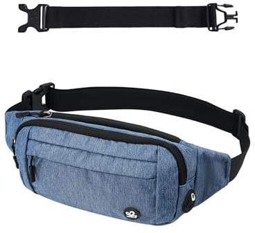 WATERFLY Bauchtasche Damen Herren Sport Gürteltasche Klein Hüfttasche | Groß, Langer gurt, Joggen, Wandern, Hundetraining, Festival, Männer, Frauen, Reise, Flach, Mini, Verlängerungsgurt