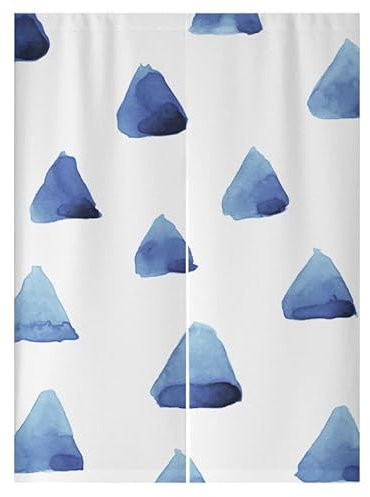 Küchenvorhänge Abstraktes Blaues Graffiti Scheibengardinen Polyester Vorhänge Kurz Waschbar Raumteiler Vorhang Türvorhang Langlebig Küchenvorhang Kurze Gardinen Verdickung Tür Vorhang 80x200cm