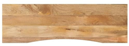 Juroupi Schreibtischplatte mit Aussparung Schreibtischplatte Massivholzplatte Tabletop Tischplatte Holz 160x50x2,5cm Massivholz Mango