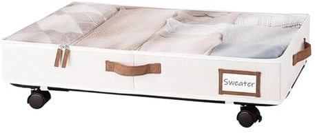 Cassetti sotto il letto su ruote, organizer per scarpe sotto il letto, contenitori portaoggetti sotto il letto con coperchio trasparente, cassetti per scarpe e vestiti, organizer per dormitorio per un