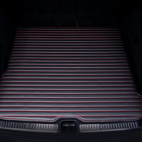 RQLCS Auto Leder Kofferraummatten für Ford Fiesta 2017-2022 2023 2024 2025, Wasserdicht Kratzfest Kofferraumwanne Antirutschmatte Kofferraumschutz,A-Red