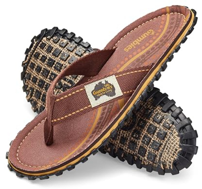 Gumbies Originals - Flip Flops aus recycelten Materialien - profilierte Sohle aus wiederverwerteten Autoreifen, Fußbett aus Canvas-Baumwolle, Baumwoll-Zehensteg - Aboriginal, 41