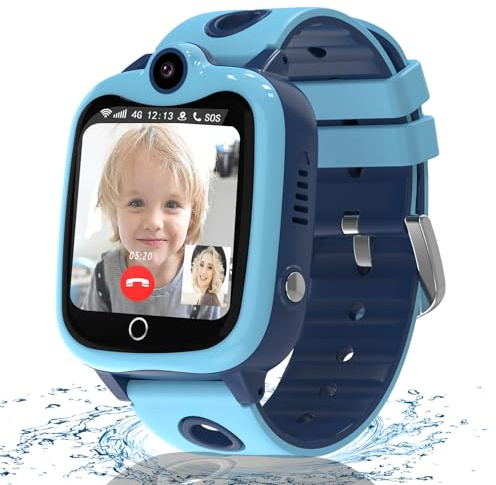 Ruopoem Kids Smart Watch Boys Girls, 4G Smart Watch for Kids Watch with Video Call GPS SOS Voice Chat Games School Mode Alarm Clock, KidsGPS Tracker Watch Phone Birthday Toy Gifts for 4-12 Years Old