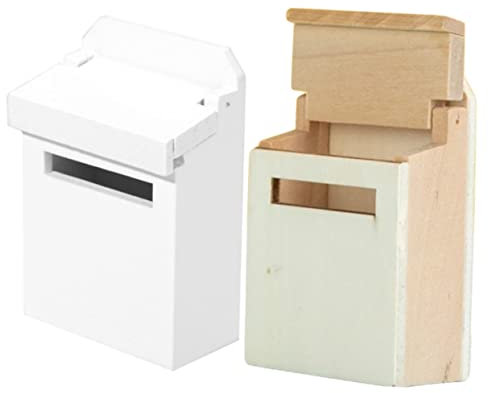 Toyvian 2pièces Miniature Boîte Aux Lettres pour Maison De Poupée Décoration Éducative Et Jouet Créatif pour Set De Modèles Naturel