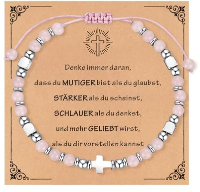 TOLOWOBK Geschenke für Damen Mädchen Chakra Perlenarmband Edelstein Armband | Herz Charm Heilsteine Naturstein Armbänder mit Karte Geschenk für Tochter Enkelin Schwester Geburtstag Schulstart Weihnachten
