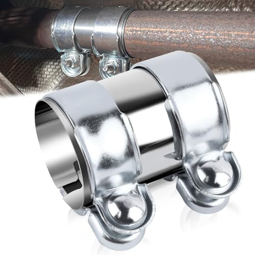 BSTDAYEVER Abrazaderas Tubo Escape Conector Tubo de Escape Doble 60x95mm | Abrazadera Union Escapes Manguito de Escapes Coche de Acero Inoxidable Silenciador Adapta Mayoría Los Coches Motos