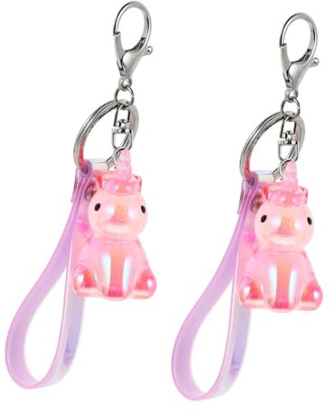 BESPORTBLE Einhorn Schlüsselanhänger Acryl 2 Stück Pink Hängender Anhänger Tasche Schlüsselanhänger Accessoire