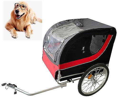 2-in-1-Fahrradanhänger und Jogger, faltbarer Aluminiumrahmen mit reflektierendem Sicherheitsdesign für kleine bis mittelgroße Hunde und Katzen, ideal zum Radfahren und Laufen
