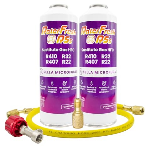 Ralerfresh RSs - Gas refrigerante sostitutivo per gas R410, R32, R407 e R22, ricarica di gas refrigerante organico per condizionatore split ecologico, efficiente ricarica rapida (2 bottiglie RSs +