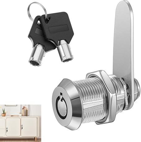 16mm Tubular Cam Lock Thread, Cabinet Lock with Keys Alike Zinc Alloy Cylinder Security for Cabinets Mailbox Drawers Cupboards Letterbox Office Furniture and Industrial Enclosures