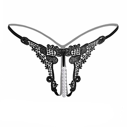 V-Strand Women Low Beaded Underwear Panties G Pendant Cord Lady Sexy Waist Japan Lingerie Sexy, black, One Size