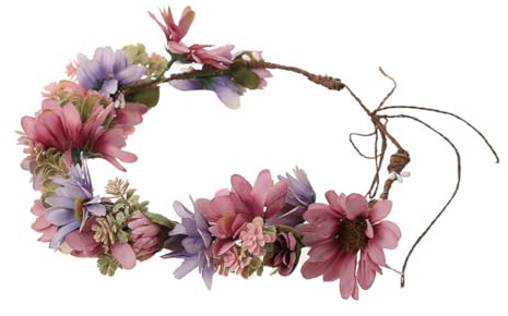VICASKY Blumenstirnband Haarreif mit Simuliertem Blumenkranz Leichter Brautkranz Kopfschmuck für Damen Vielseitiger Haarschmuck für Hochzeit Party und Alltag
