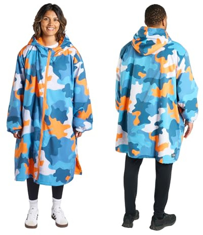 OHS Adults Drying Robe, Water-Resistant Changing Robe Gifts for Women Comfy Sherpa Privacy Robes for Women Men, Stay Dry Jacket Swimming Camping Drying Robes - S/M, L/XL