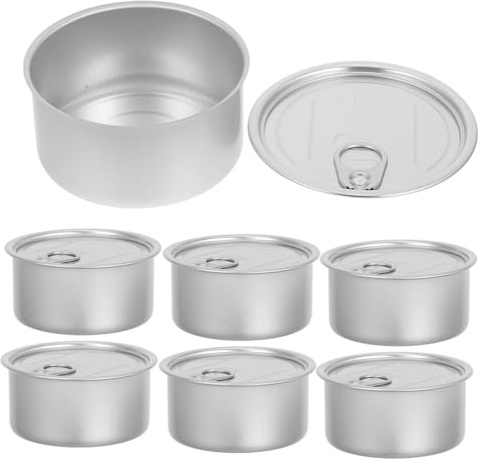 NIYANGLE 10 Pezzi Contenitori Alluminio con Coperchio 180ml, Lattine Richiudibili in Alluminio, Design Sigillato e Apertura Facile per Tè e Cibo da Viaggio