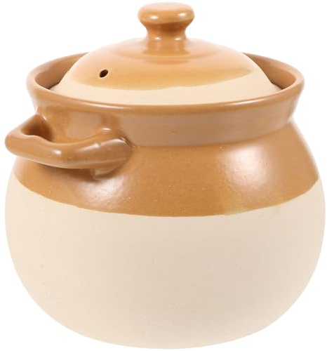 Veemoon Cocotte en Céramique 2l Marmite Maison Plat Cuisine Cuisson Gaz Uniformité Chaleur pour Soupes Ragoûts Familiales