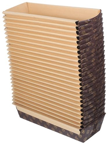 Housoutil Molde de Papel Desechable para Pan de Molde Grande Rectangular Resistente al Horneado 25 Piezas Antiadherente Prueba de Aceite Adecuado para Repostería y Tostadas