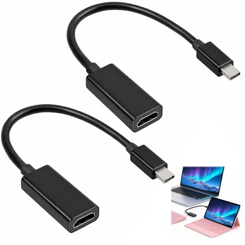 JinRuiCPeng 2 Pezzi Adattatore Mini Displayport 4k su HDMI, Adattatore Mini Dp su HDMI Convertitore per TV, Monitor e Proiettore, Nero, Adattatore Mini Displayport HDMI, Mini Display Port