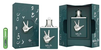 Kafu Al Nasr Eau de Parfum 100 ml, profumo arabo per uomo di lunga durata, con atomizzatore ricaricabile, fragranza muschio legnoso floreale con note acquose, zenzero e cocco (Kafu Al Nasr)