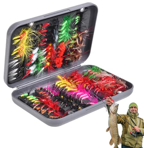 Conjunto de cebo para pesca con mosca en la perca,Material de pesca deportiva fiel a la naturaleza,Cebo compacto de agua dulce - Para Hombres Padres Maridos Bass Lagos de Agua Dulce Ríos Flujos