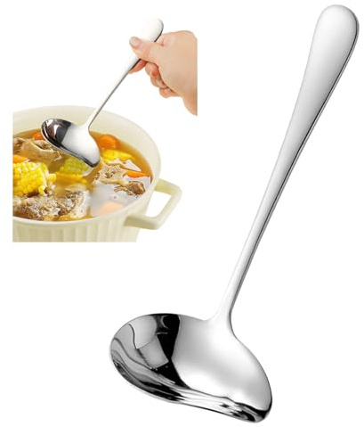 Saucenlöffel,17.5cm,Soßenlöffel Mit Ausgieße,Soßenkelle,Soßenkelle Klein | Saucenkelle,Edelstahl,Für Suppensoßen Bratensoßen Dressings Küche Kochwerkzeug-Silber