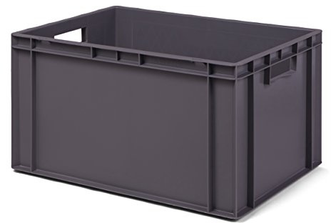 1a-TopStore Eurobehälter | Stapelkiste | Lagerbehälter | Kunststoff- und Transportbox | über 23 Größen | viele Farben | lebensmittelecht & aus robustem PP (Grau, 60x40x32 cm)