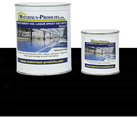 MATPRO - Revêtement Peinture pour Sol Laque Époxy Sécurité & Marquage - Auto-Lissant - pour Travaux Neuf/Réparation - Aspect Miroir Brillant - Noir - 10Kg