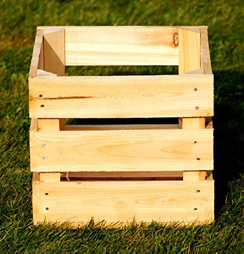 Holzkiste ungeflammt 30 x 30 x 25 cm Natur Bücher Wein Regal Aufbewahrung Obst Holz Kiste