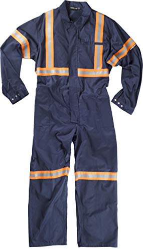 Work Team Buzo con Cierre de Cremallera Oculta. Cintas Reflectantes Bicolor. Hombre Marino+Naranja A.V. 64