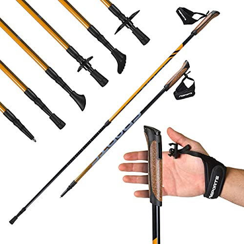 MSPORTS Nordic Walking Stöcke Carbon Premium - aus hochwertigem Carbon - Superleicht - individuell einstellbar - auswählbar mit Tragetasche - Walking Sticks (Nordic Walking Stöcke Carbon)