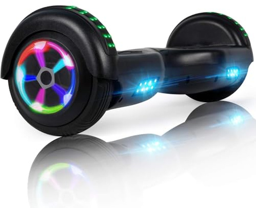 LIEAGLE Hoverboard, 6.5 Self Balancing Scooter Hover Board with Many Certified Wheels LED Lights for Kids Adults Black
