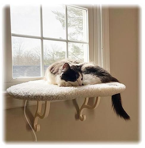 K&H Cat Window Perch, Heated Kitty Sill, Safety Listed, 24x14in, Fleece