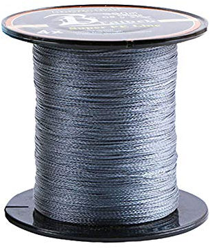 LSHEL 4-Fach geflochtene angelschnur 300 m PE Starke Anti-Biss angelschnur, Grau, 1.5#0.20mm/11.36kg/25lb