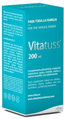 Vitae Vitatuss 200ml | Jarabe natural para tos seca y productiva | Fórmula con acción protectora y calmante | Apto para toda la familia