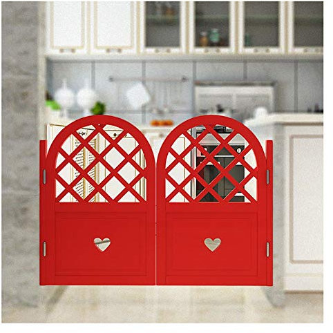 Liangliang Schwingtüren Cafe Türe Innen- Wohnzimmer Cowboy Zauntür Automatisch Schließen Hohe Qualität Massivholz, Rot, 12 Größen (Color : Red, Size : 75x90cm)