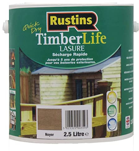 Rustins - Tinte para madera - exterior - Protección UV y 5 AÑOS - Nuez - 12m²/L - 1 Litre (TLWA1000)