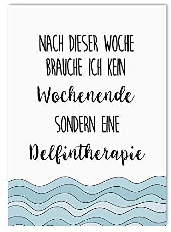 Nastami Postkarte lustig Delfintherapie Motivationskarte Wochenende Postkarte Sprüche