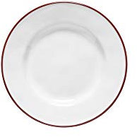 Costa Nova, Beja colección, Vajilla elegante, gres, Plato pan , blanco y rojo, 15 cm, 6 piezas