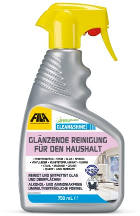 FILA Surface Care Solutions, CLEAN&SHINE, Universal-Schnellreiniger, der Ihre Oberflächen zu Hause zum Glänzen bringt, 750ml