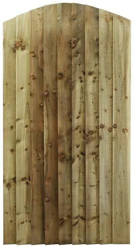 Bespoke Garden Gate 6ft Feather Edge Arch Top Semi-Braced Pedestrian Treated Gate for Natural Outdoor Footpath Walkway Entry MAX 180cm High x MAX 90cm Wide