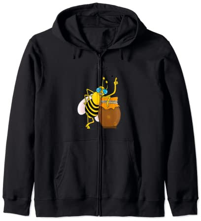Pot de miel abeille mignon design kawaii nid d'abeille Sweat à Capuche