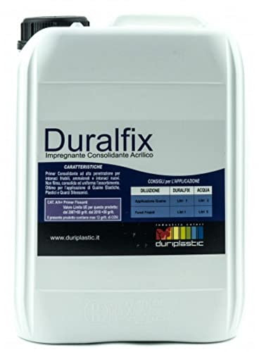 Italia colorpaint I Pre Trattamenti Primer Duralifix Isolante Impregnante Fissativo Acrilico Consolidante Ad Acqua Per Pareti Friabili Ammalorate Vecchie (Litri 1, Trasparente)