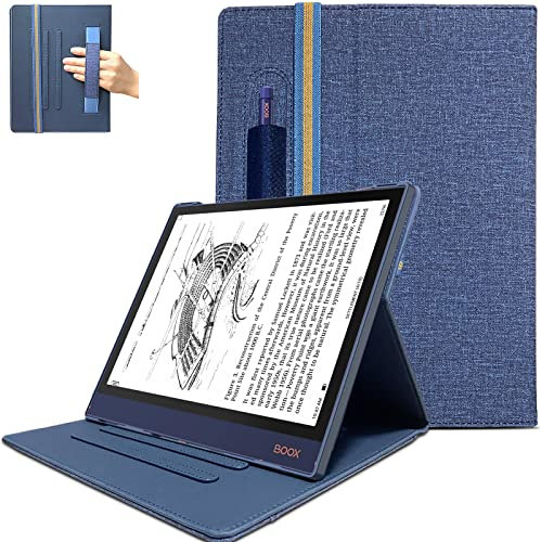 DONGZHU Hülle für BOOX Note Air 2 (2021) & BOOX Note Air 2 Plus (2022) Digitales Papier, Folio Cover für BOOX Note Air 2 mit Stifthalter (Deep Blue)