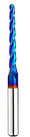 DashHound BRB301 Milling Cutters 3 Flutes Ball Nose Solid Carbide Up Cut CNC Spiral Bits NACO Coated 2D 3D Carving Router Bit 1.0Deg with 1/8 Inch Cutting Dia, 1/8 CD X 1-1/2CL X 1/4 SD X 3 OL